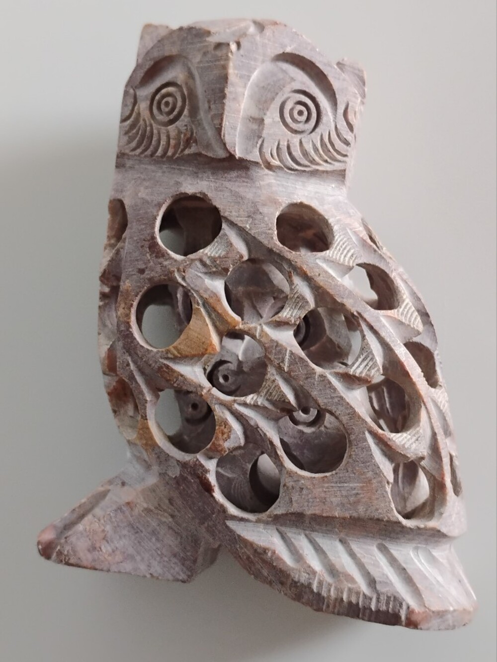 Hand-Carved Stone Owl